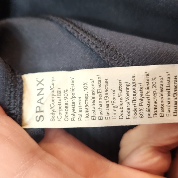 SPANX Faux Suede High Waisted Leggings In Navy 20322Q - Picture 7 of 8